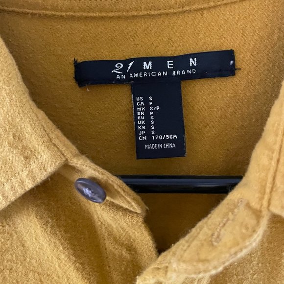 Zara Men Mustard Long Sleeve Button-up Shirt - Size S - Picture 2 of 5
